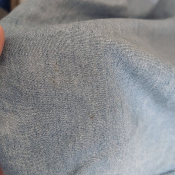 Velvet Heart Chambray Denim Shirt Dress Tie Belt Henley Buttoned Long Sleeve - Picture 11 of 11